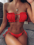 Ensemble de bikini froncé à volants