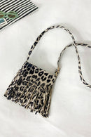 Bolso bandolera de piel sintética con flecos