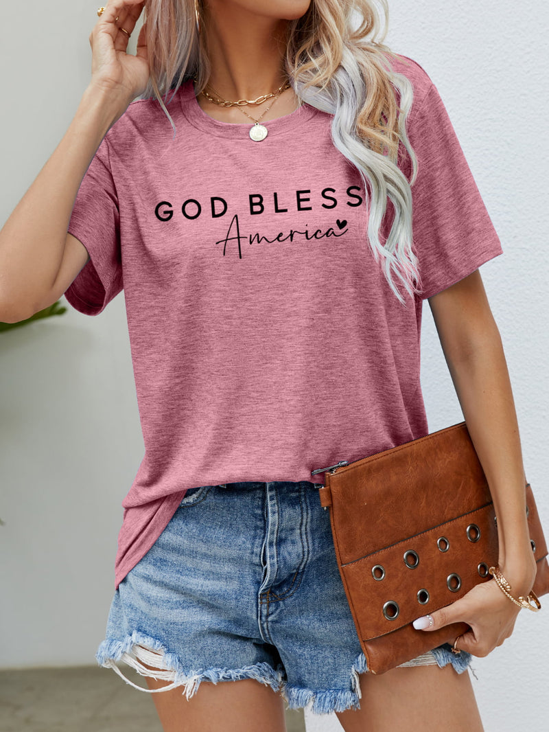 GOD BLESS AMERICA T-shirt graphique à manches courtes