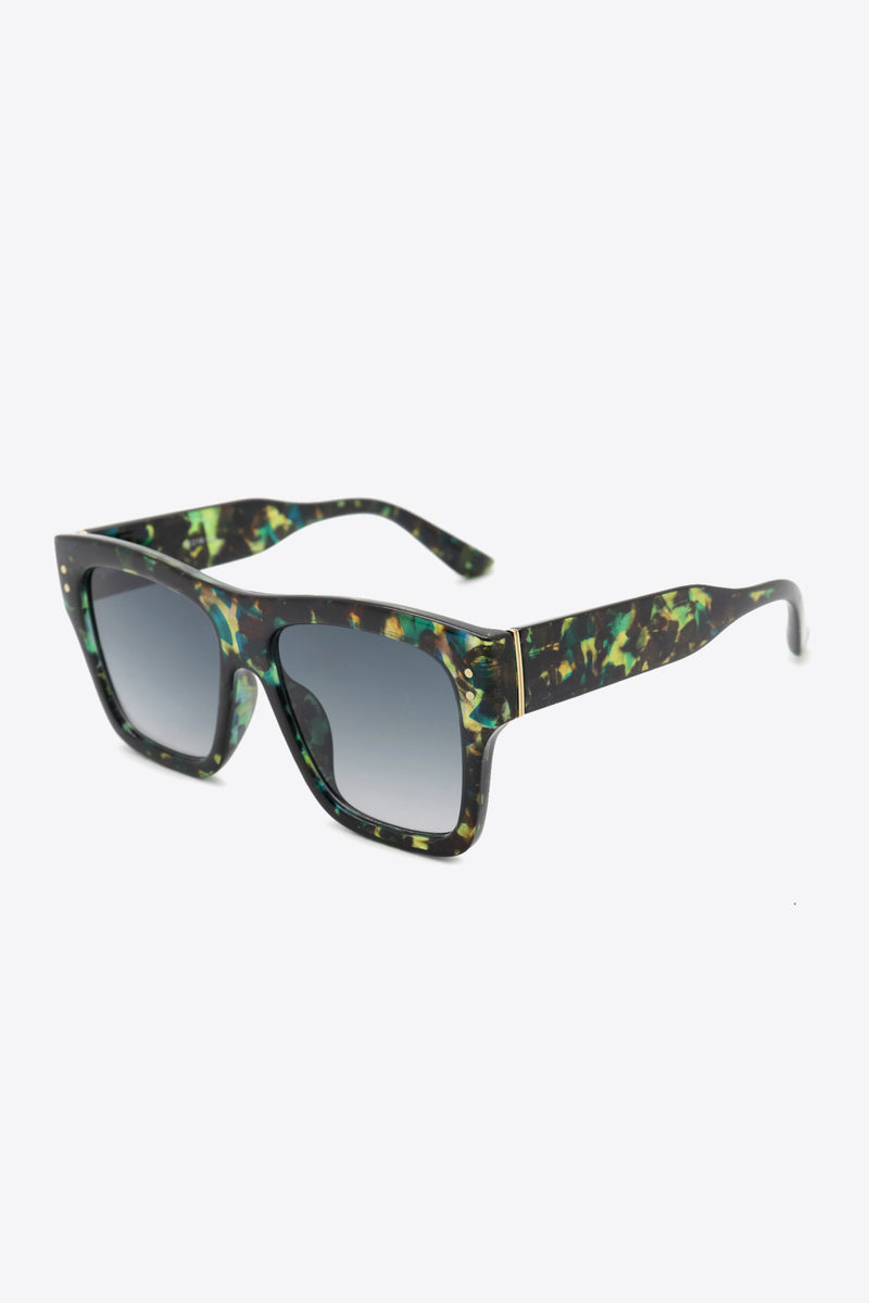 Lunettes de soleil carrées en polycarbonate à motifs UV400