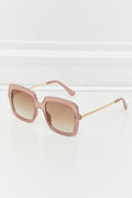 Lunettes de soleil carrées hybrides métal-plastique