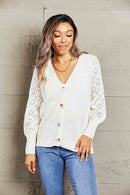 Cardigan en tricot côtelé à manches raglan plongeantes Double Take