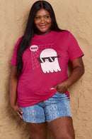 Camiseta de algodón con gráfico BOO de tamaño completo de Simply Love
