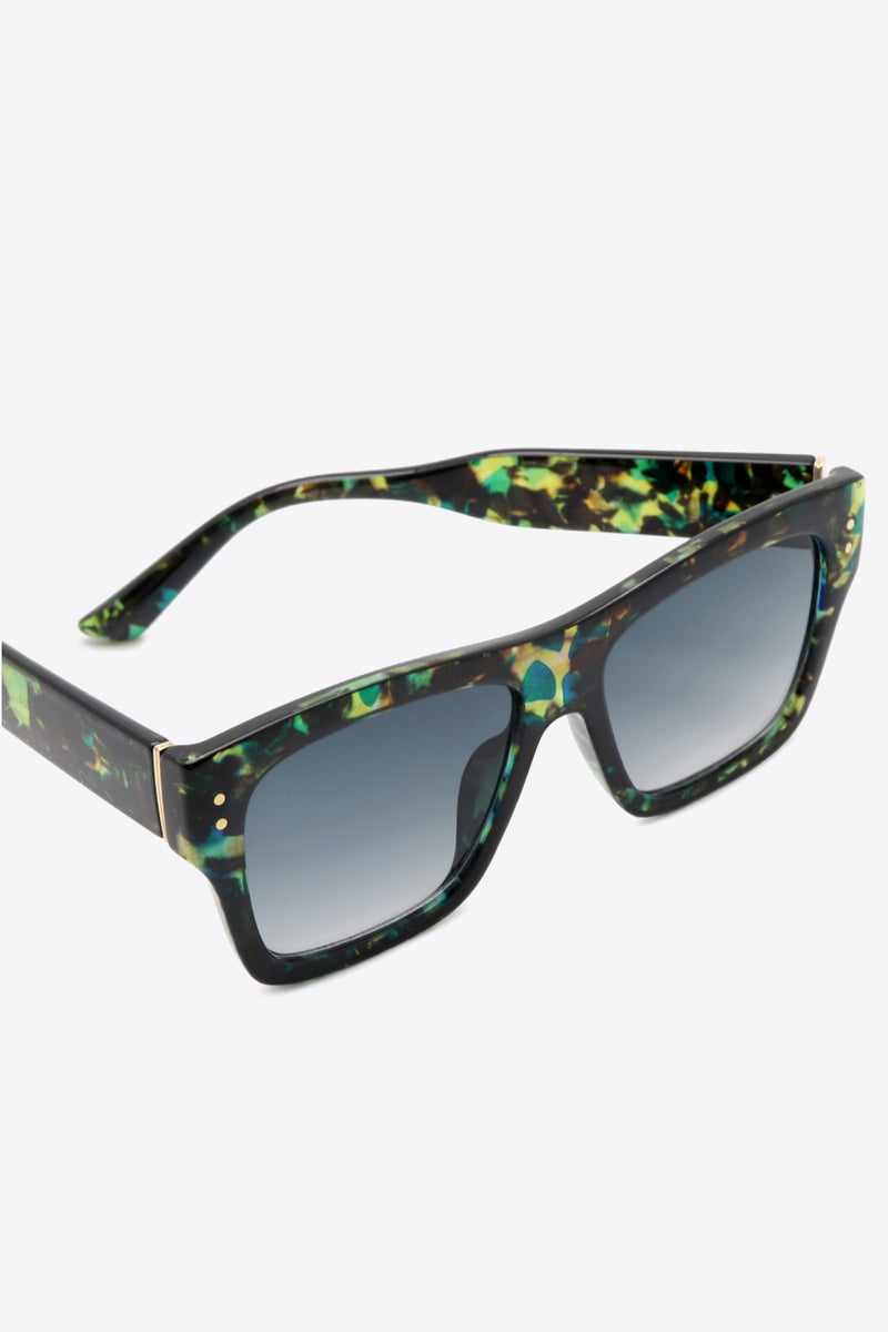 Lunettes de soleil carrées en polycarbonate à motifs UV400