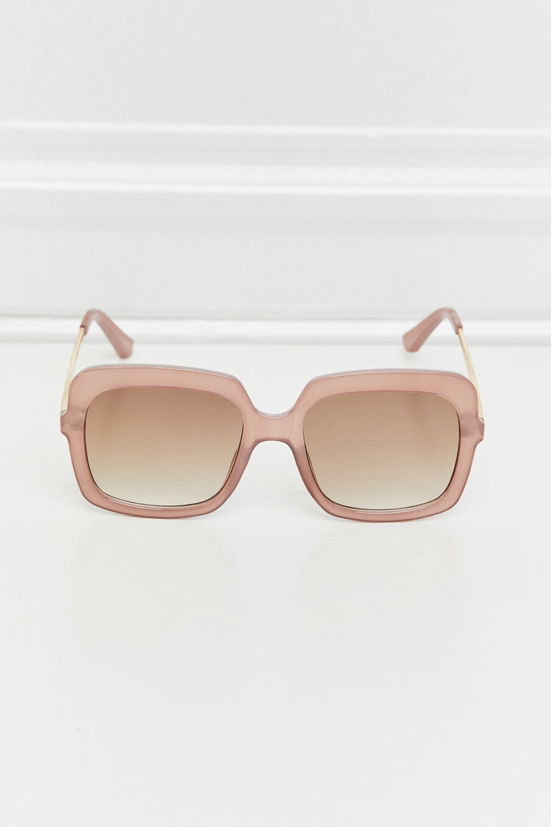 Lunettes de soleil carrées hybrides métal-plastique