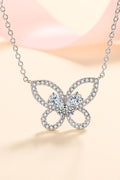 Collier pendentif papillon Moissanite