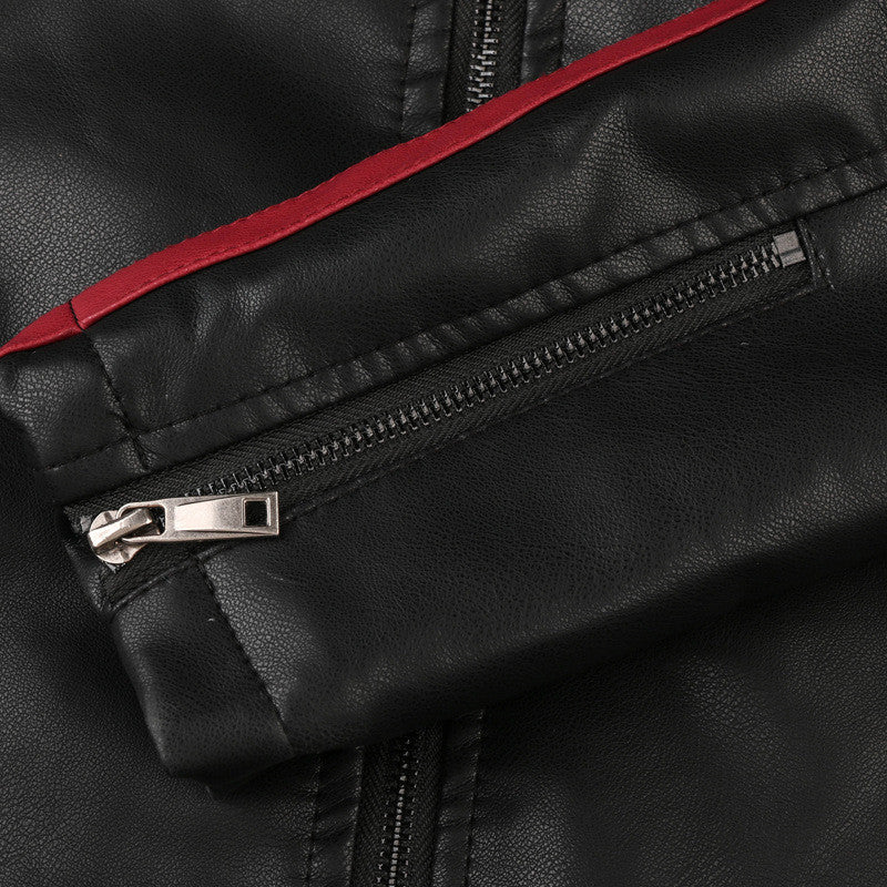 Veste en similicuir moto vintage pour homme 