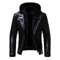 AYBER Men's Fashionista PU Faux Leather Hooded Jacket