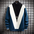 Pull homme en cachemire coupe slim color block 