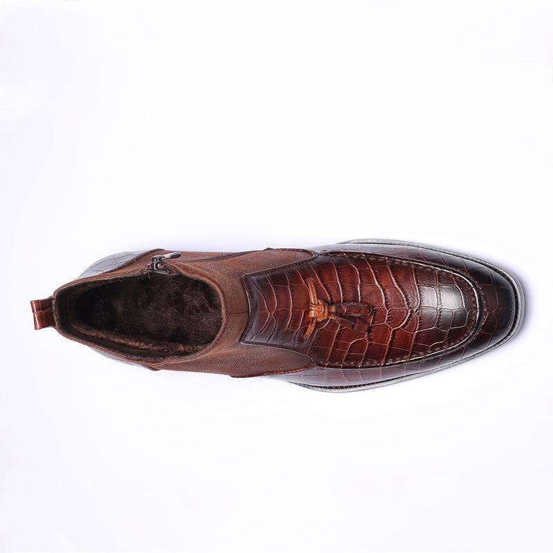 Bottines luxueuses en faux cuir pour hommes 