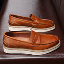 Mocasines británicos de cuero de vaca transpirable para hombre YOM