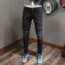 Jeans Hip Hop Streetwear Distressed Designer pour hommes 