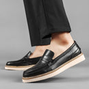 Mocasines británicos de cuero de vaca transpirable para hombre YOM