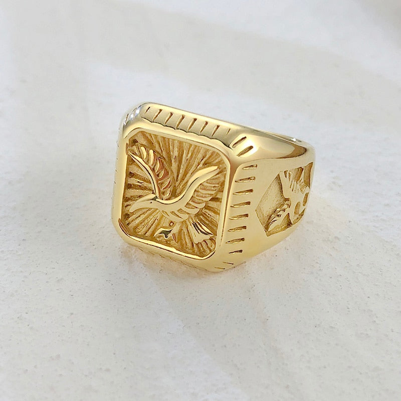 AMERI Men's Eagle Signet Ring