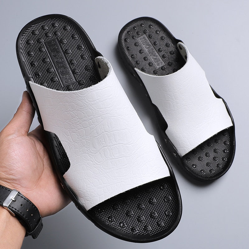 Sandalias casuales de cuero de imitación de verano para hombres