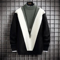 Men's Slim Fit Color Block Cashmere Pullover