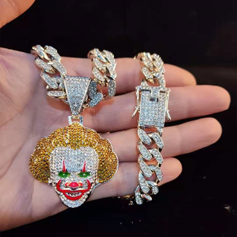 Collier Unisexe Pendentif Clown 