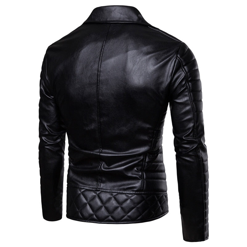 AYBER Men's Fashionista PU Chaqueta con Capucha de Cuero Sintético