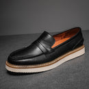 Mocasines británicos de cuero de vaca transpirable para hombre YOM