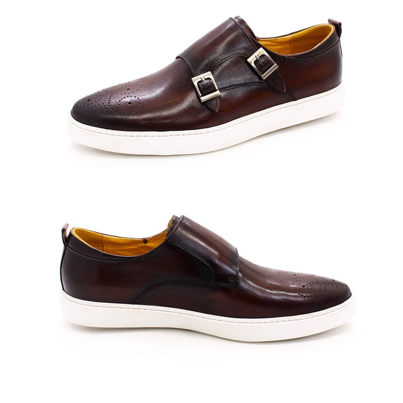 Chaussures plates classiques en cuir véritable pour hommes