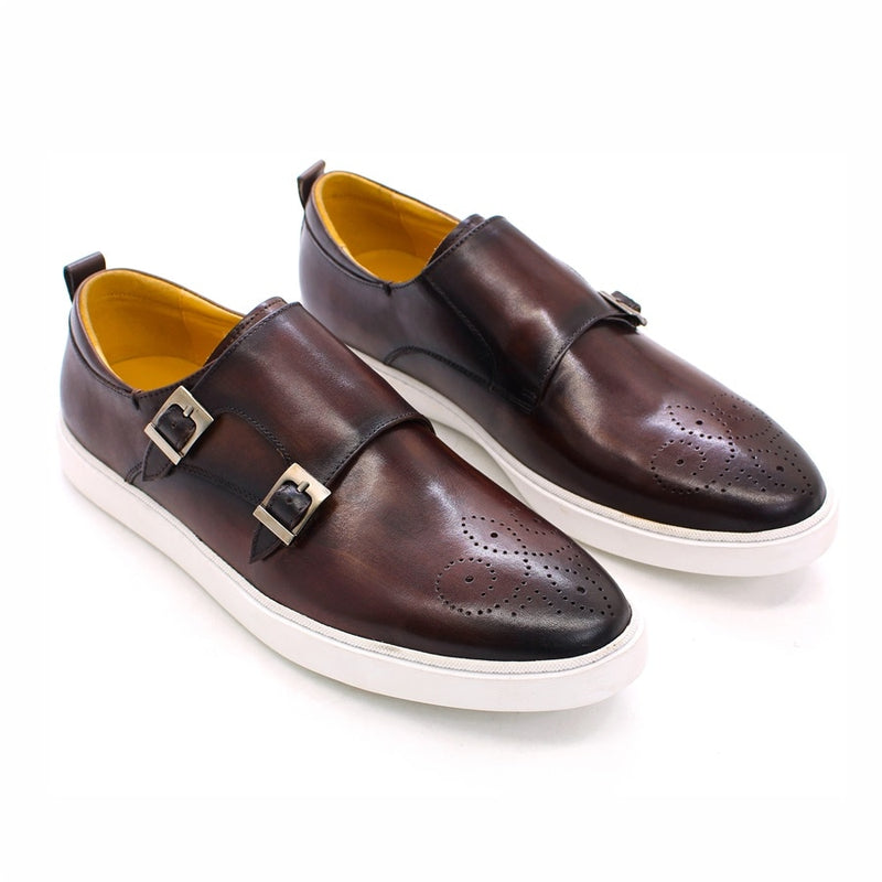 Chaussures plates classiques en cuir véritable pour hommes