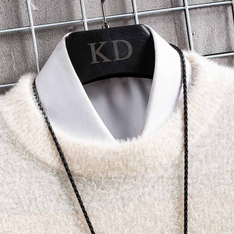 Jersey de cachemira de manga larga para hombre
