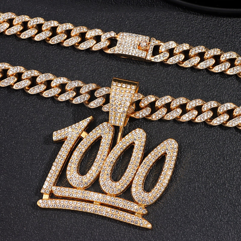 Iced Out Bling Strass Collier Homme 