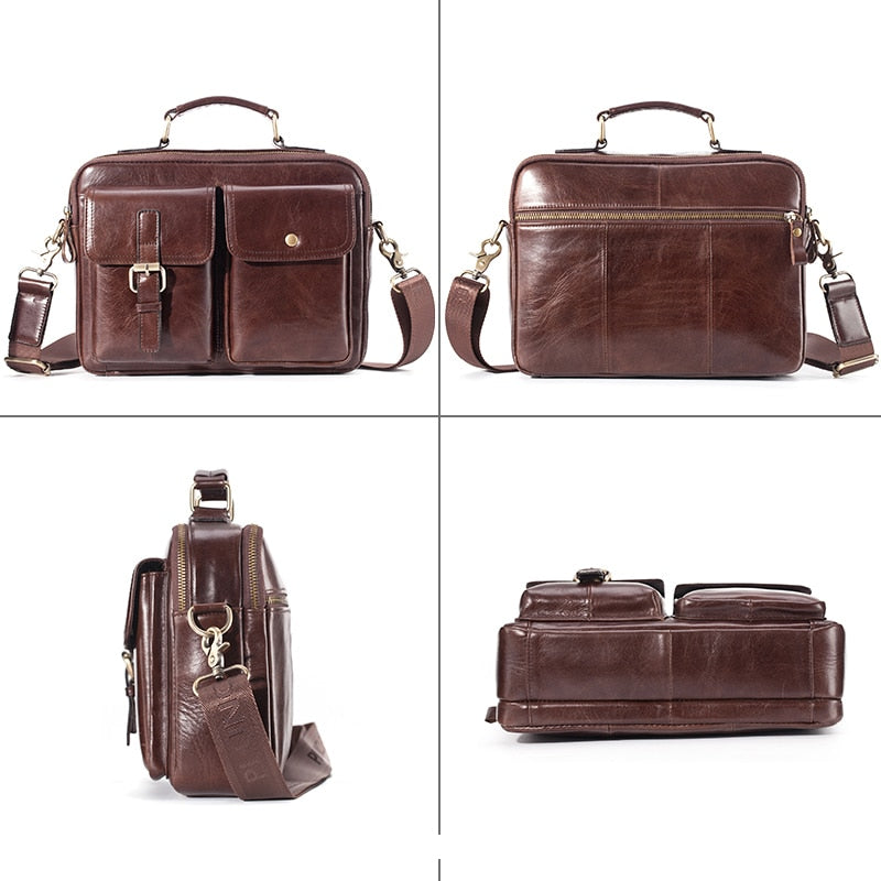 Men's Luxury Genuine Leather Business Briefcase Bag