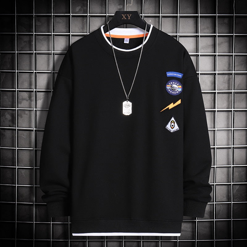 OEIN Sudadera de dos piezas falsa informal para hombre