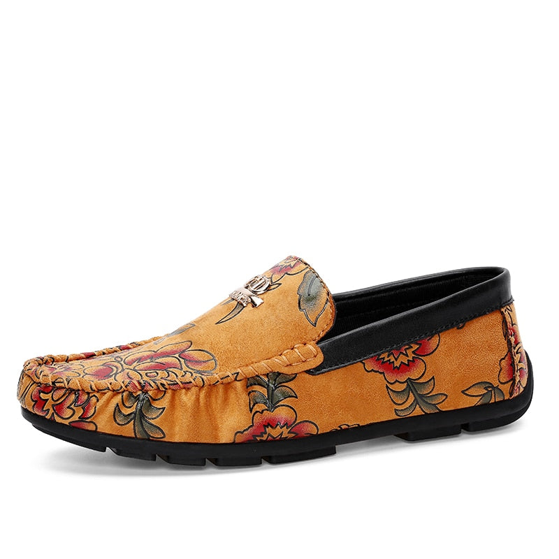 Men's Split Leather Slip on Moccasin Loafers