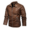 Veste en cuir PU pour moto d'hiver pour hommes 