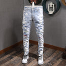 Jean Slim Fit Patchwork Homme 