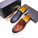 BREX Zapatos náuticos formales de cuero para hombre