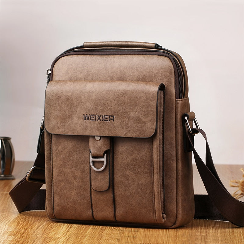 WEIXER Sac messager vintage de luxe pour homme 