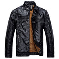 Men's Winter Thick Wool Interior PU Leather Jacket