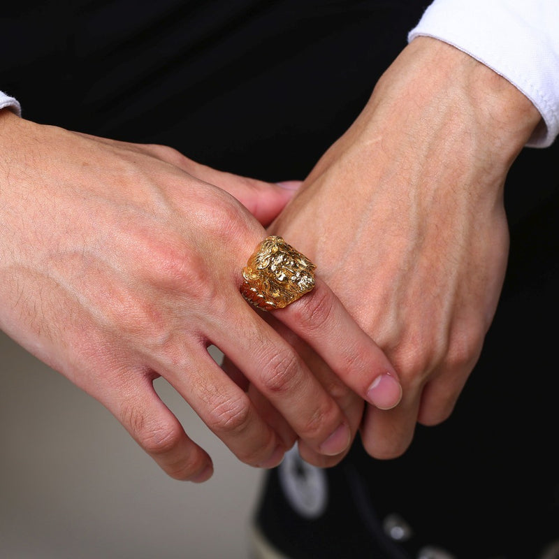 Anillo de diseño de cara estilo hip hop para hombre