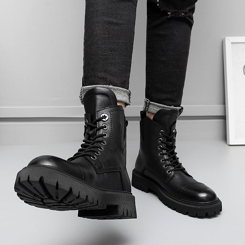 Bottes de luxe en cuir véritable de haute qualité pour hommes