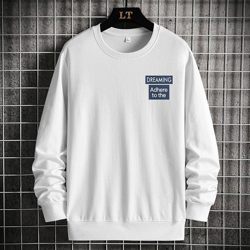 Top de cuello redondo de color sólido de otoño para hombre OEIN