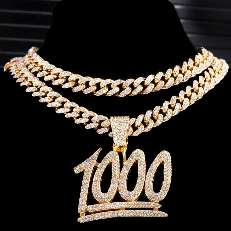 Iced Out Bling Strass Collier Homme 