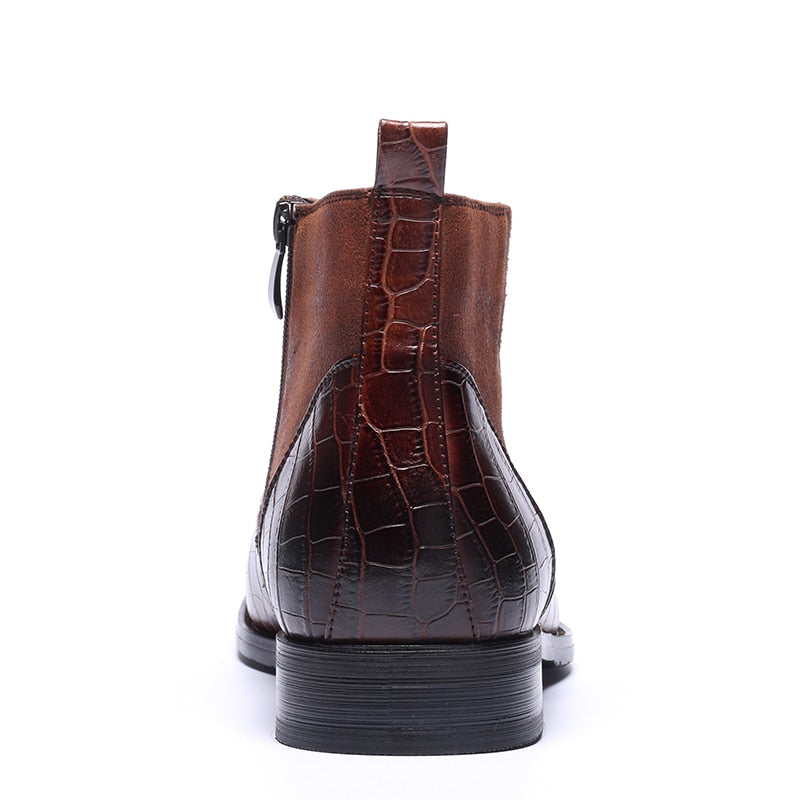 Bottines luxueuses en faux cuir pour hommes 