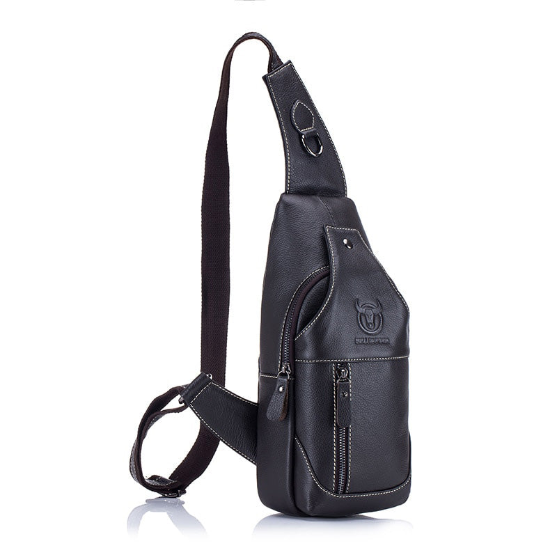 BULLCAPTAIN  Men's Leather Messenger Chest Bag