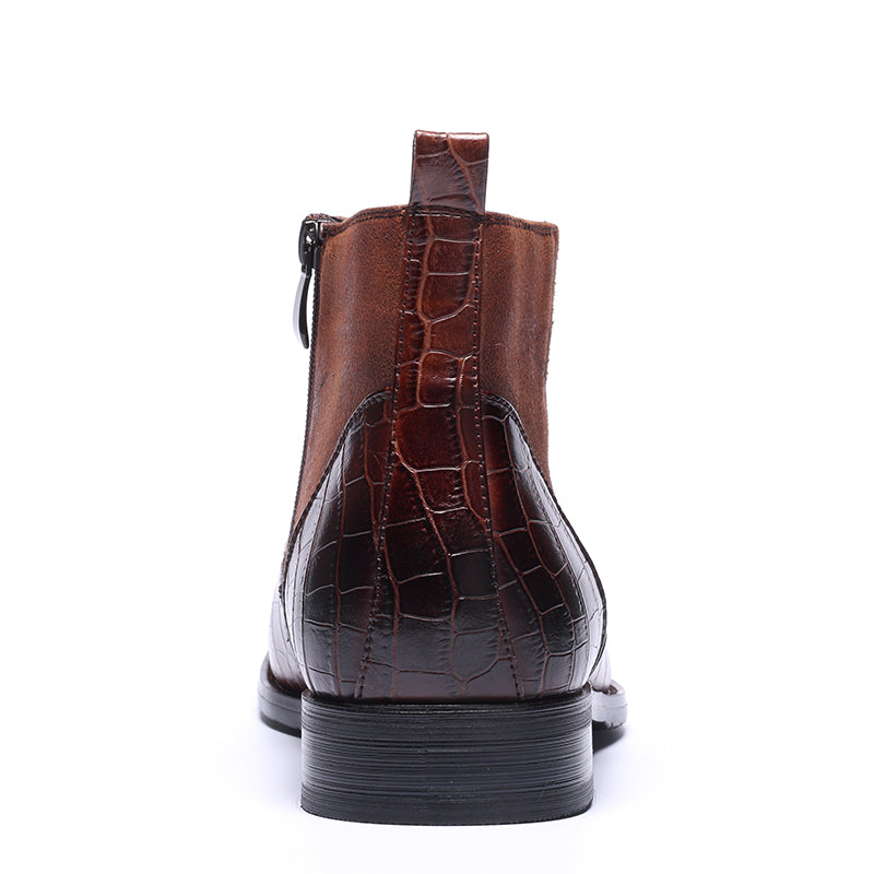 Bottines luxueuses en faux cuir pour hommes 