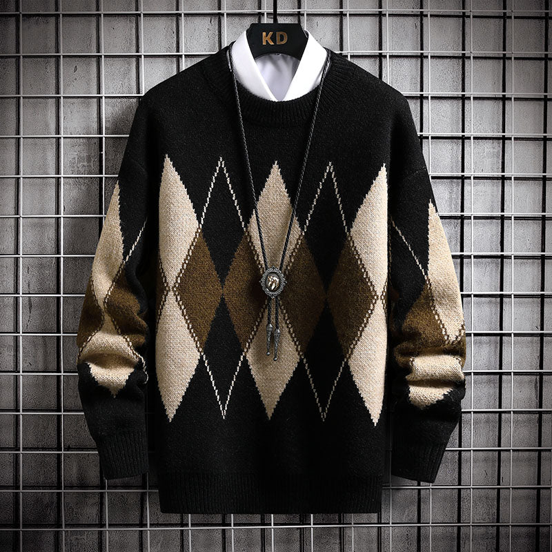 Jersey de punto Argyle de moda para hombre