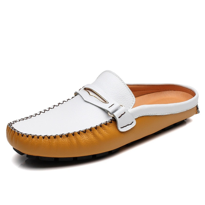 Men's Faux Leather Italian Style Backless Loafers