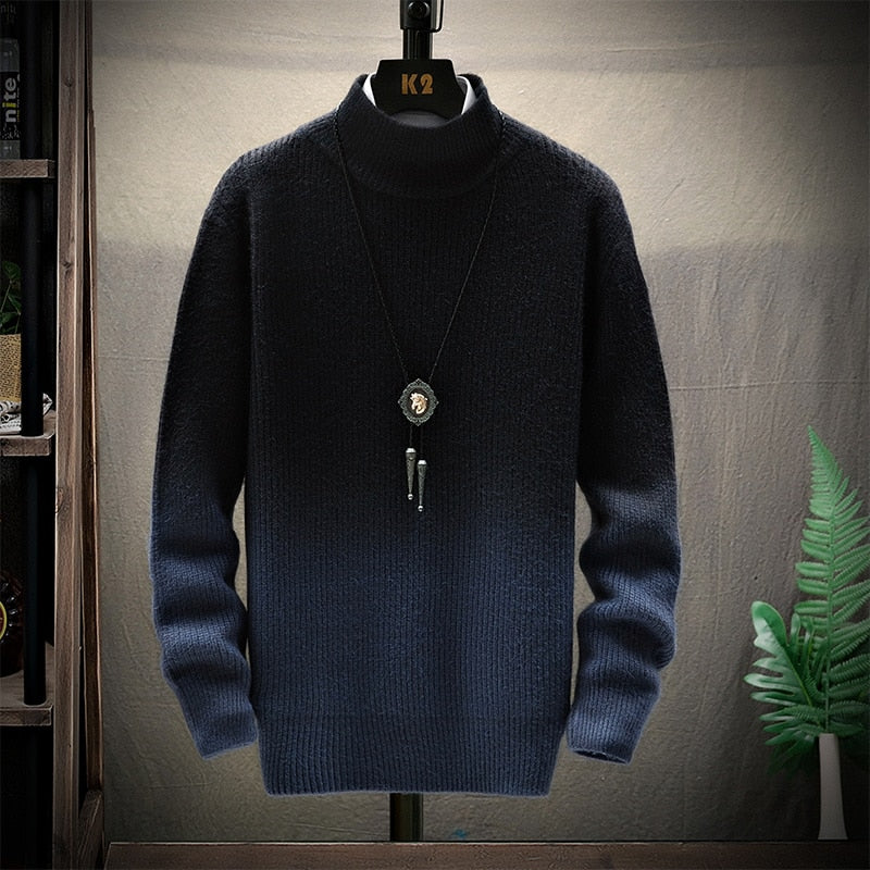 Men's Gradient Turtleneck Cashmere Pullover