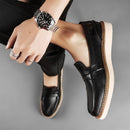 Mocasines británicos de cuero de vaca transpirable para hombre YOM