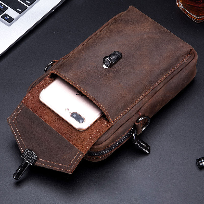 BULLCAPTAIN Leather Multifunctional Phone Bag