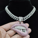 Collier pendentif unisexe Lip Bite