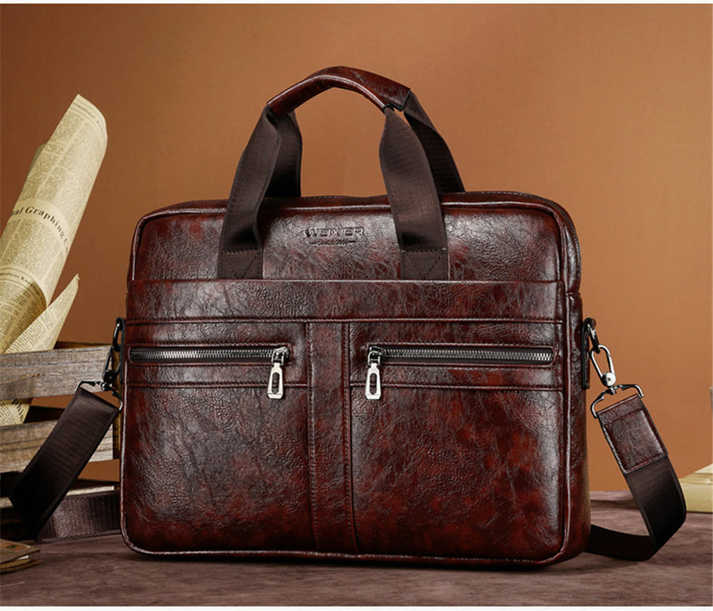 WEIXER Men's Vintage Briefcase Messenger Bag