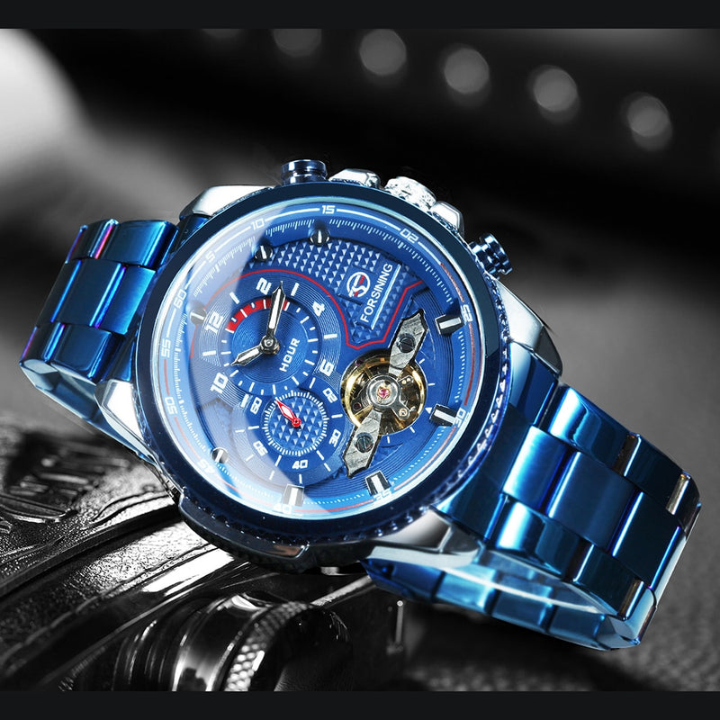 FORSINING Reloj mecánico de lujo Tourbillon para hombre